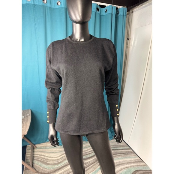 Private Collection Sweaters - Private Collection Marshall Fields Merino Wool Top Gold Button Detail